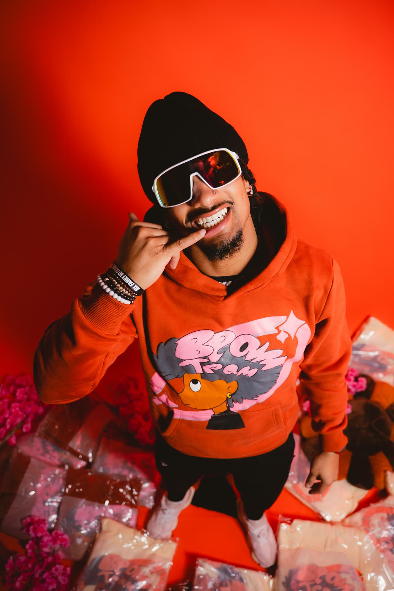 Skillibeng wearing BeamTeam hoodie - part of the movement